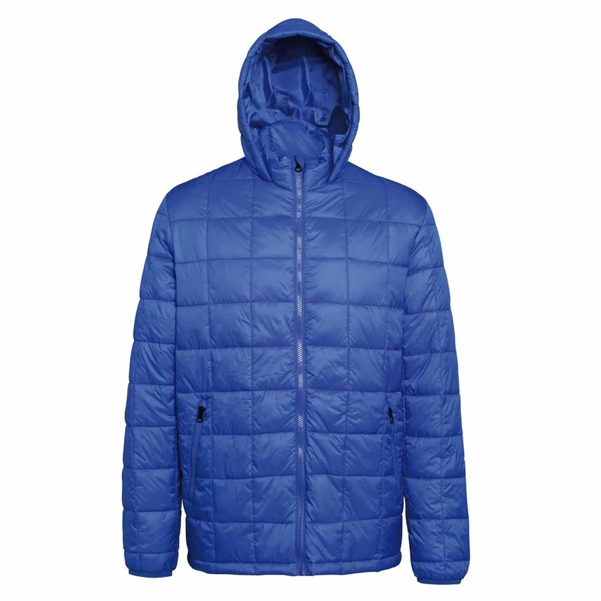 2786 Mens Box Quilt Hooded Zip Up Jacket