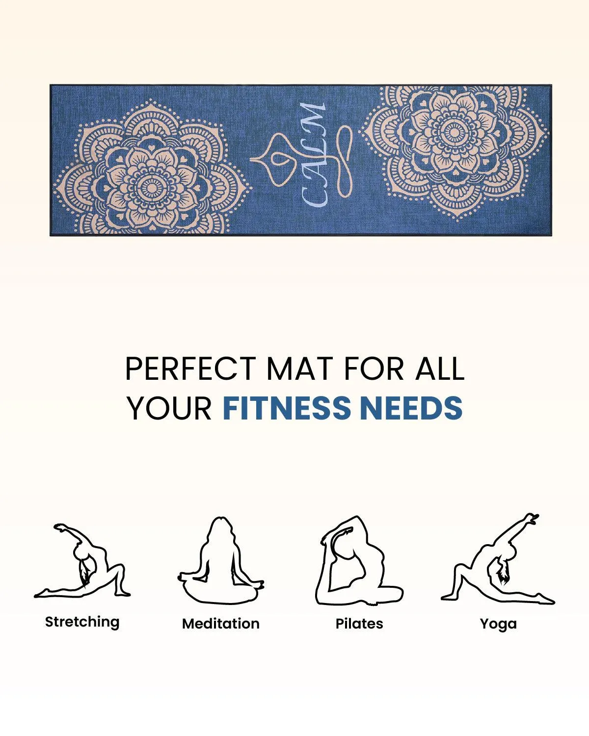 8mm Calm Mandala Asana Yoga Mat Online | Grhamoy