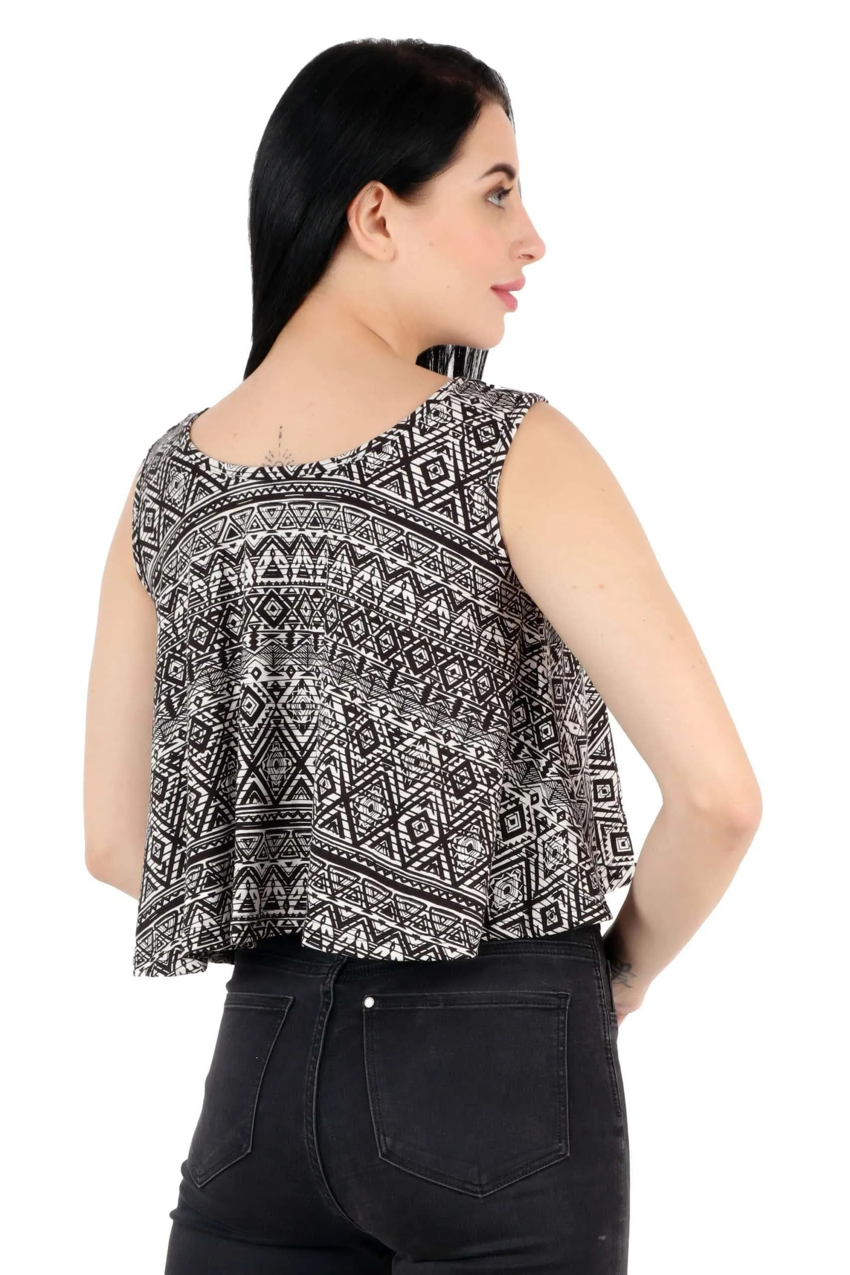 Abstract Printed Crop Top