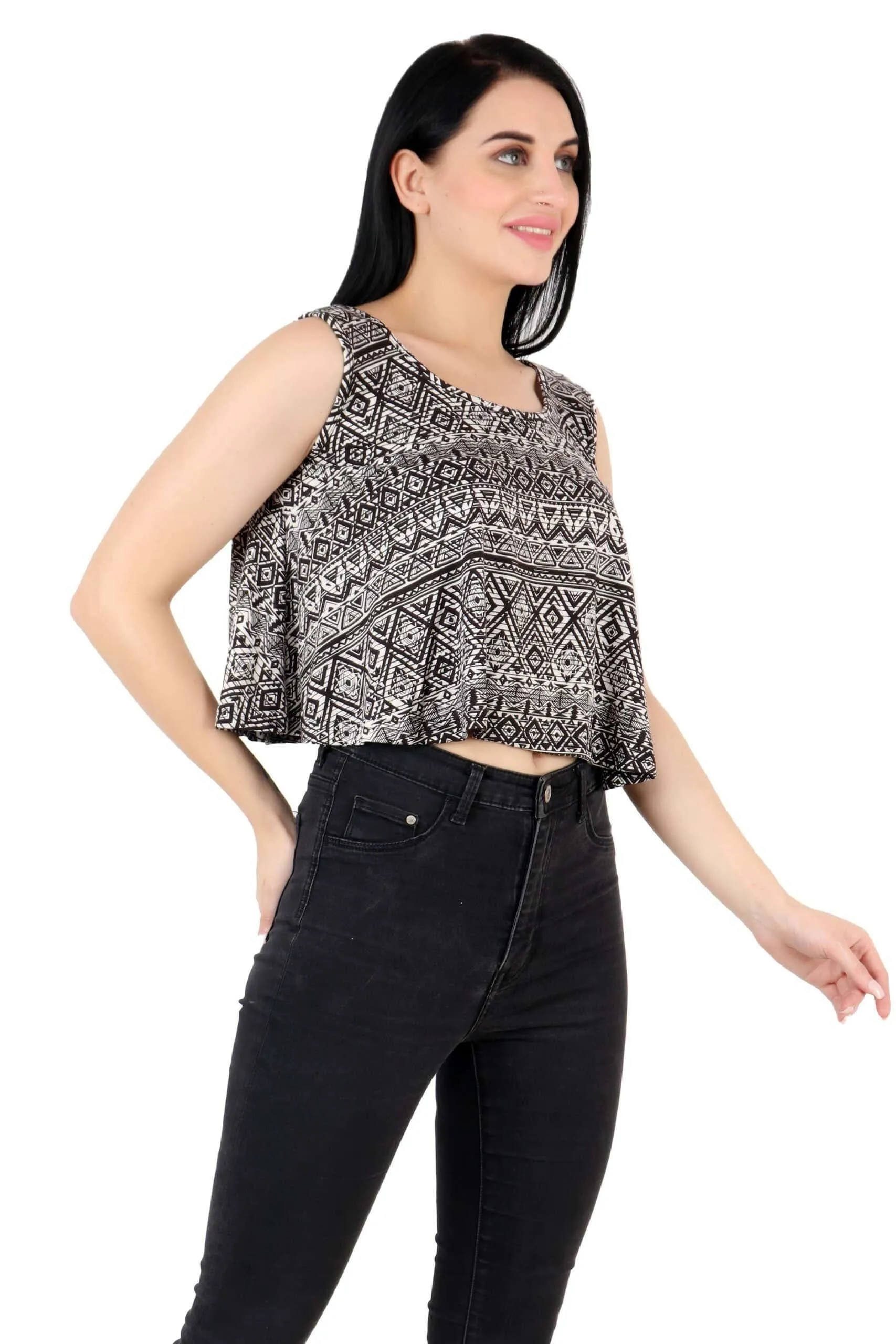 Abstract Printed Crop Top