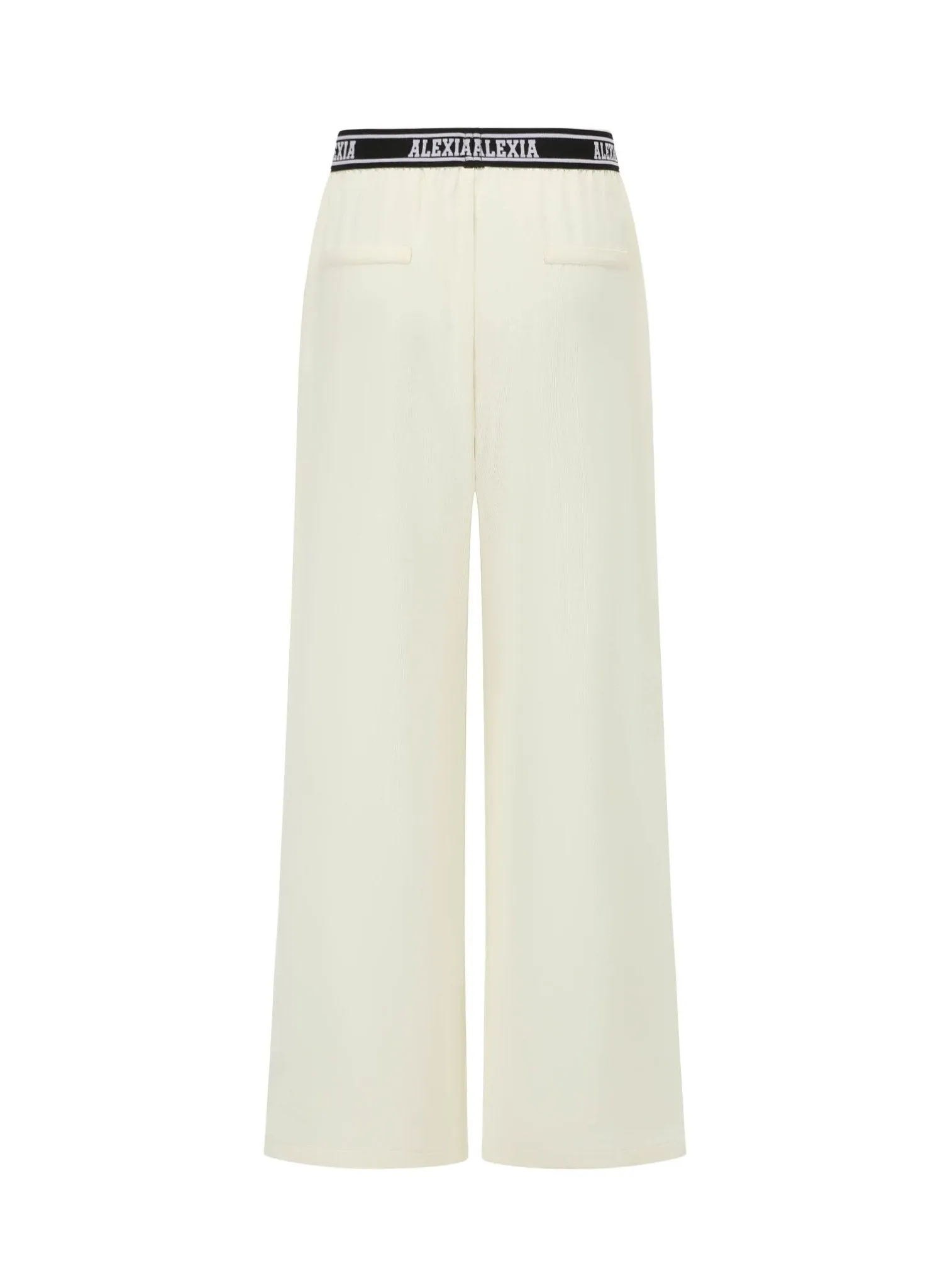 Alexia High-Waist Wide-Leg Trousers in White