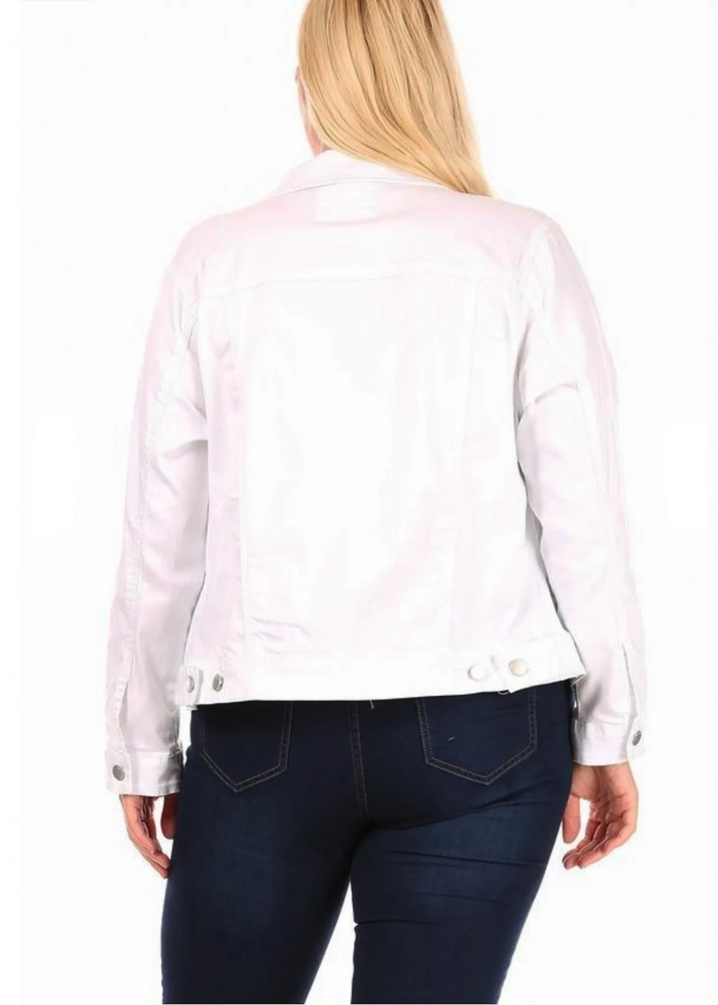 Amaryllis, Women’s Plus Size Denim Jacket, White