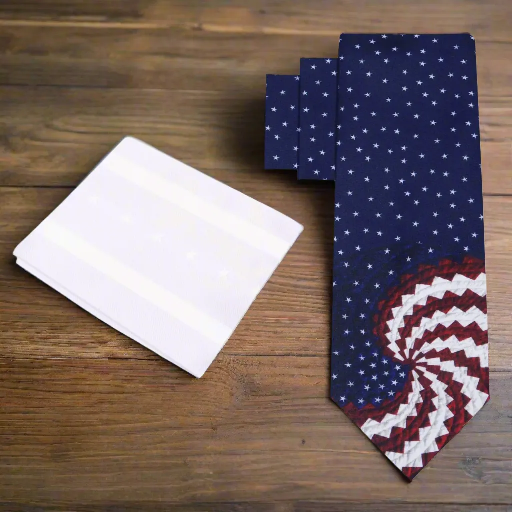 American Flag Swirl Necktie