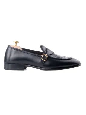 Belgian Croco Single Strap - Solid Black