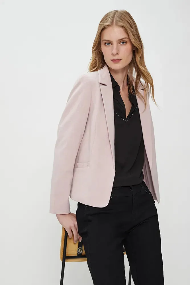 Blazer Mujer Punto Roma Rosado