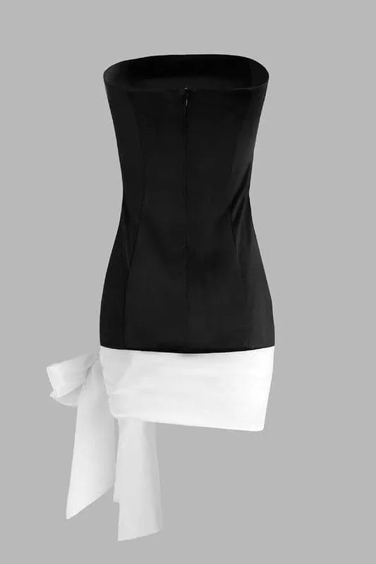 BY173 Black and White Mini Dress