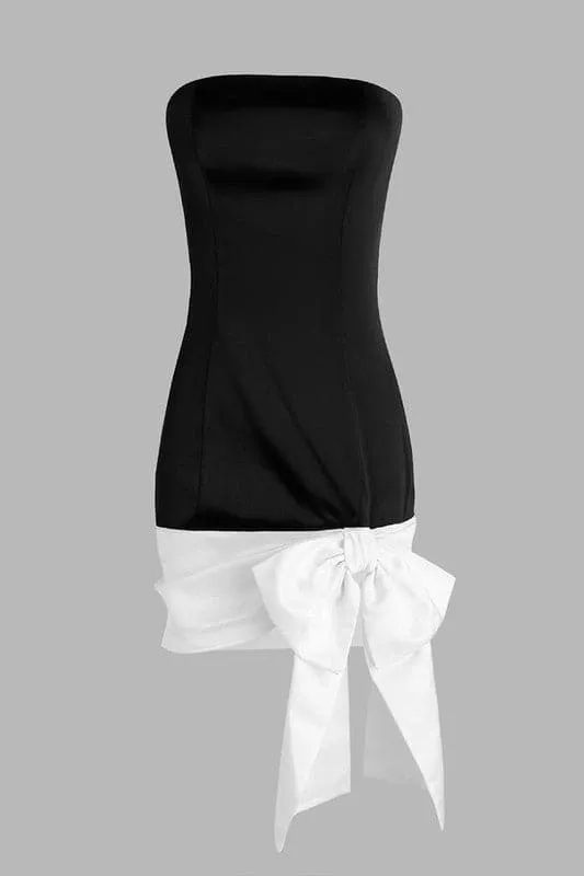 BY173 Black and White Mini Dress