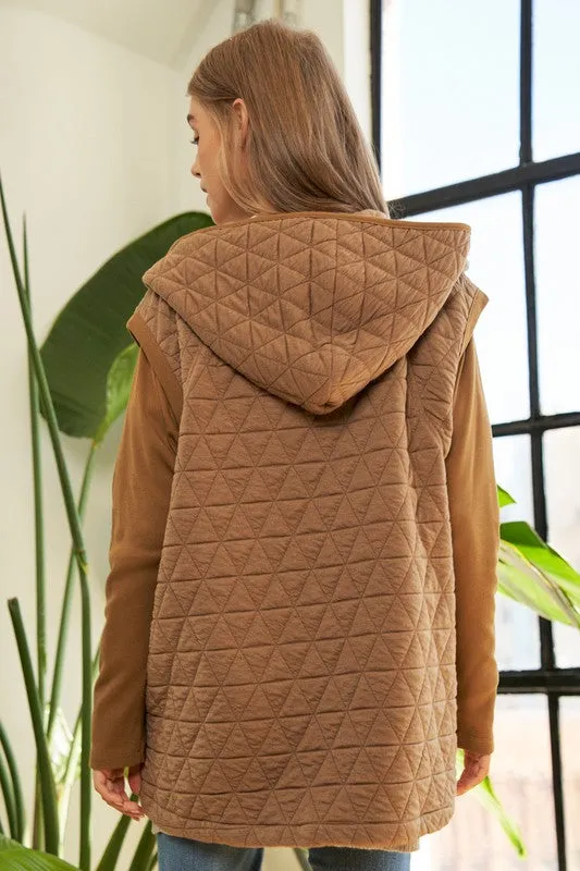 Davi & Dani Solid Long Sleeve Zipper Front Hoodie Jacket