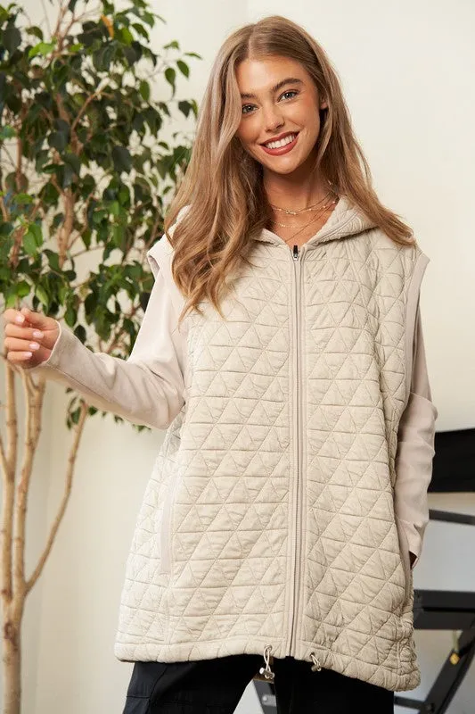 Davi & Dani Solid Long Sleeve Zipper Front Hoodie Jacket