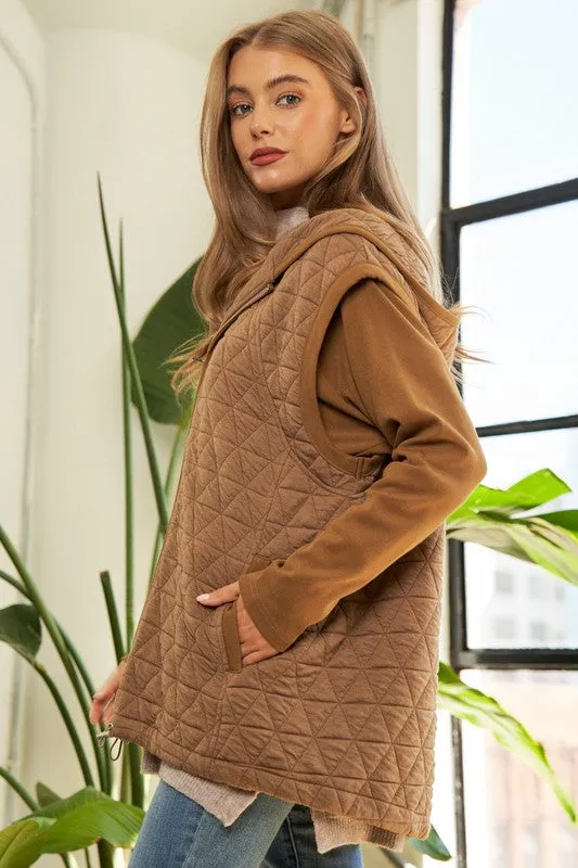 Davi & Dani Solid Long Sleeve Zipper Front Hoodie Jacket