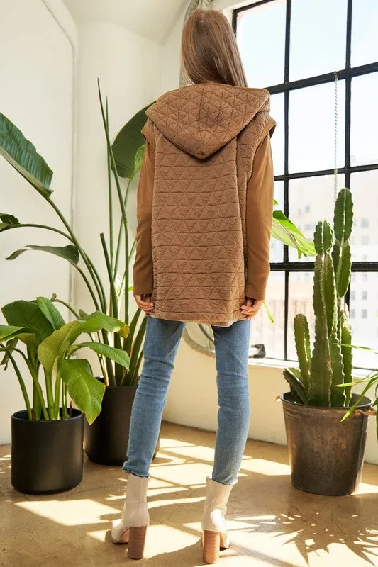 Davi & Dani Solid Long Sleeve Zipper Front Hoodie Jacket