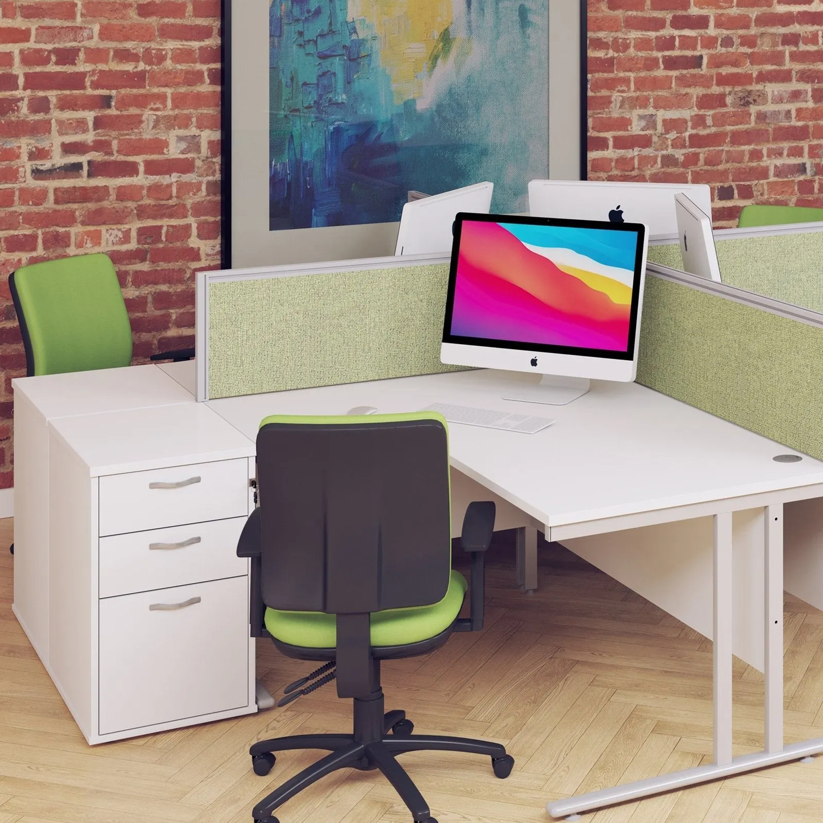 Desk high 3 drawer pedestal