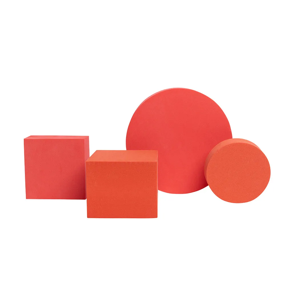 Geometric Foam Styling Props For Photography - Red Velvet 4 Pack