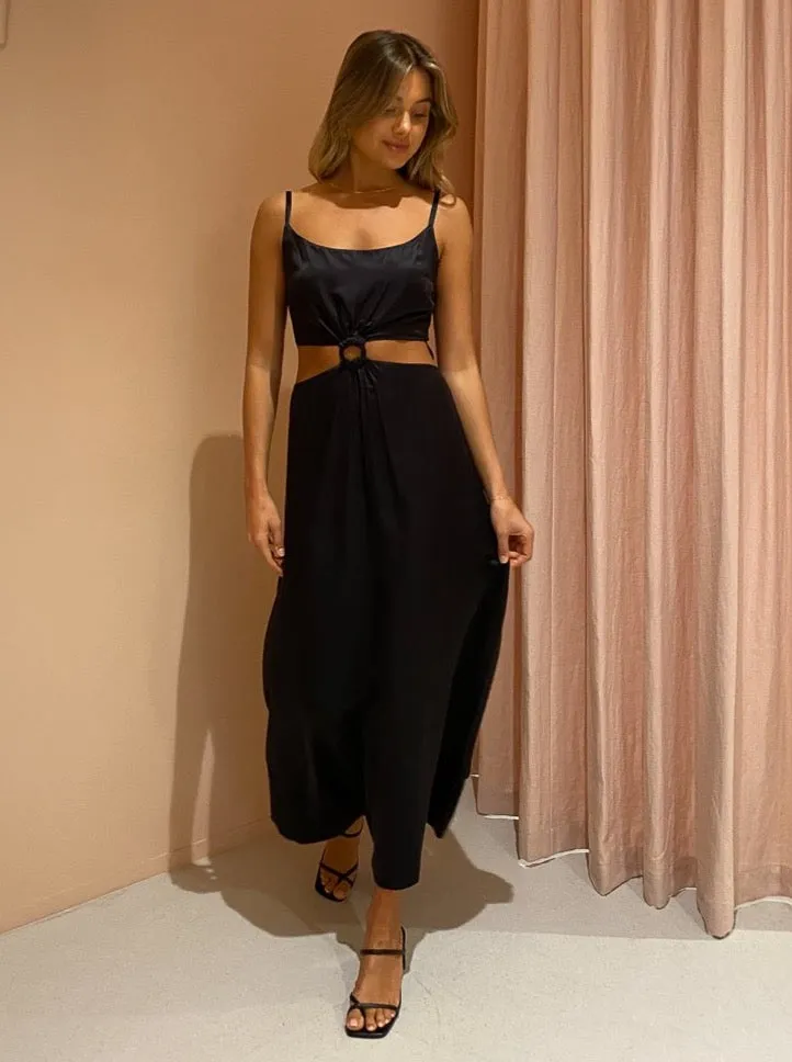 Ginia Sabrina Maxi Dress in Black