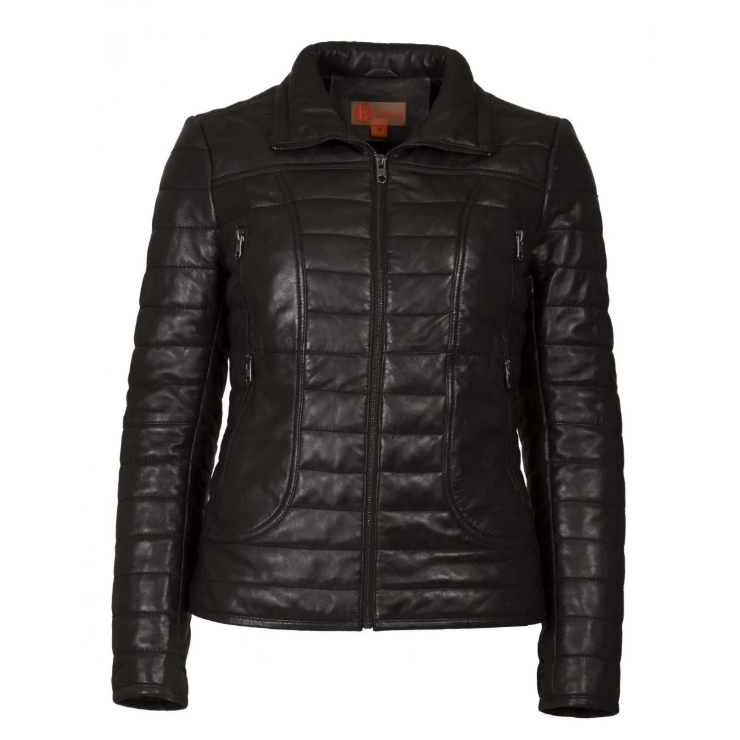Helium Ladies Padded Nappa Leather Jacket F-Waiver - Black