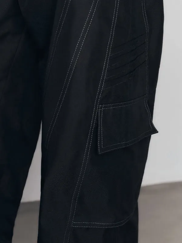 High Waist Curve Design Casual Pants
