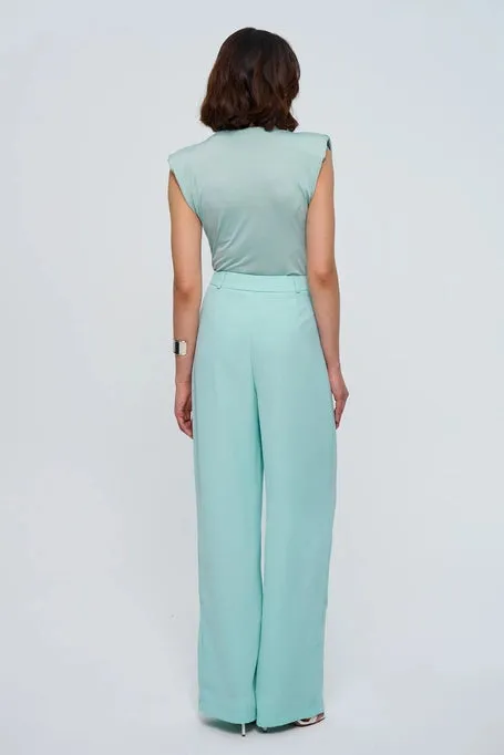 High waist palazzo light blue