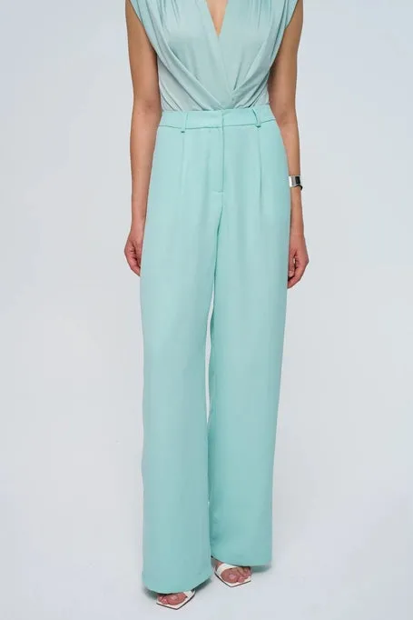 High waist palazzo light blue