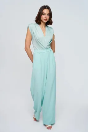 High waist palazzo light blue