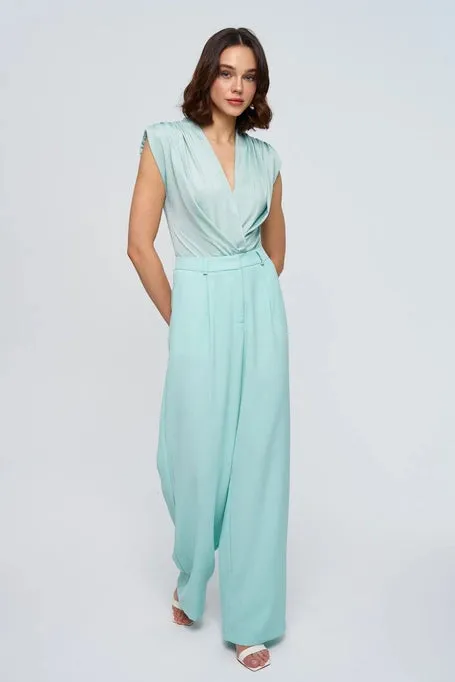 High waist palazzo light blue