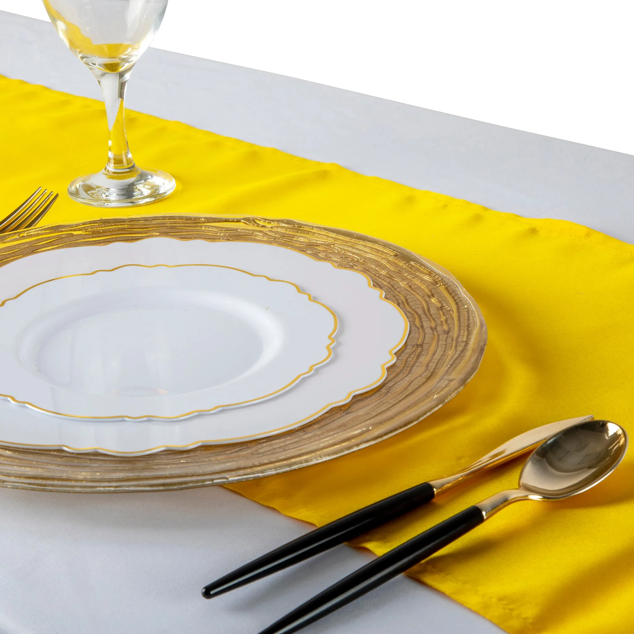 Lamour Satin Table Runner - Canary Yellow