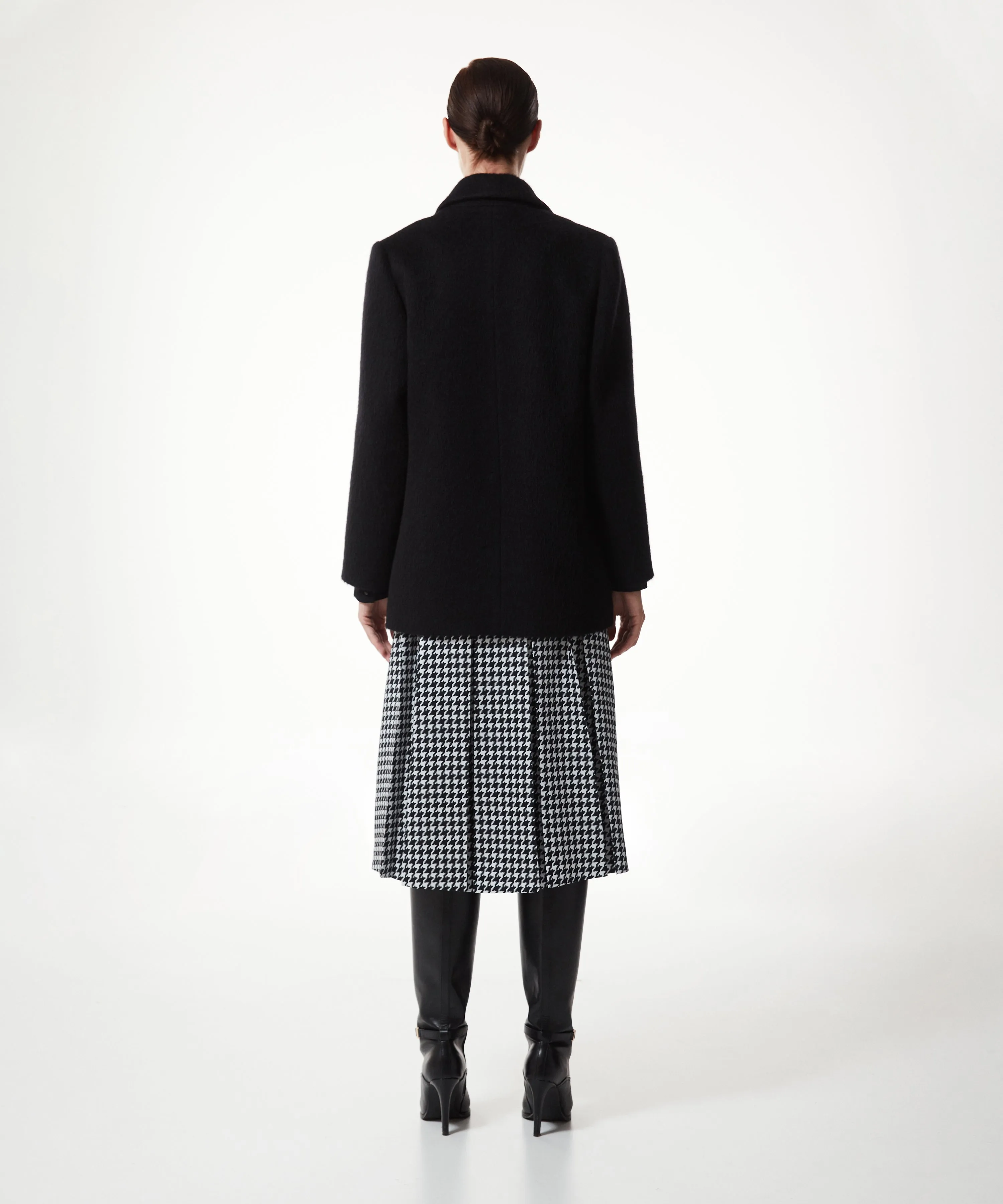 Machka Wool Blend Solid Blazer Black