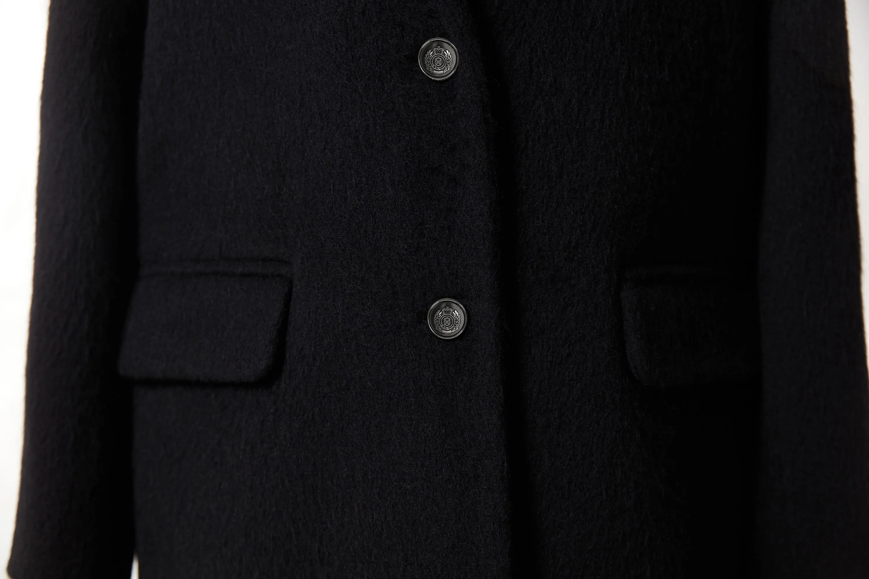 Machka Wool Blend Solid Blazer Black