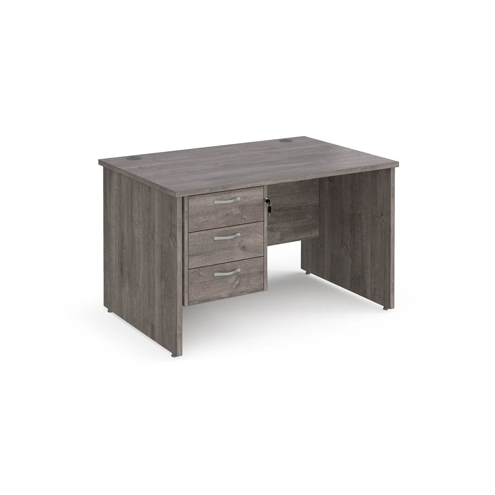 Maestro 25 panel leg straight desk 800 deep with 3 drawer pedestal