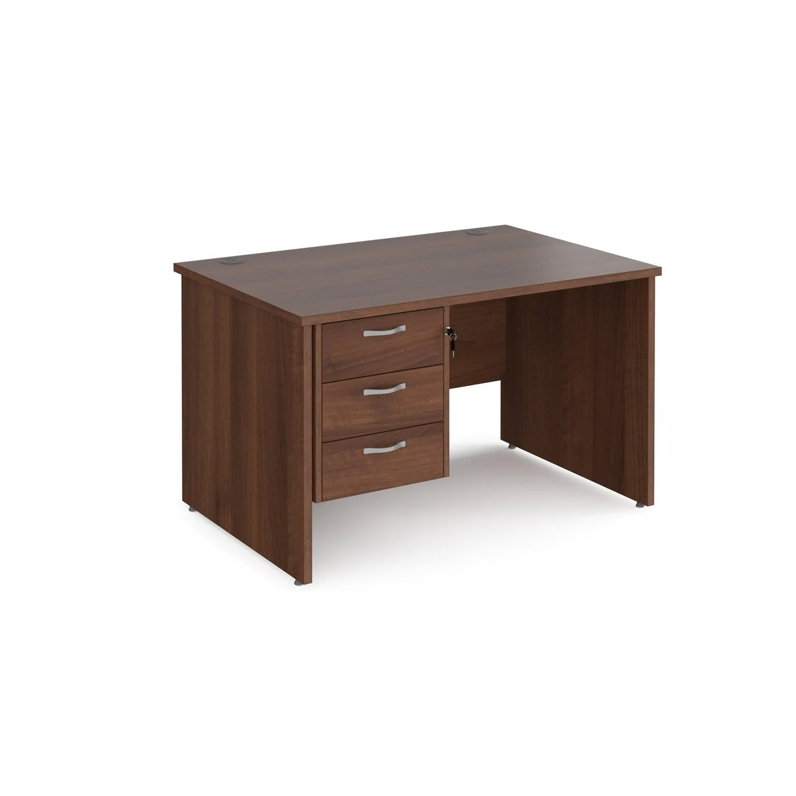 Maestro 25 panel leg straight desk 800 deep with 3 drawer pedestal