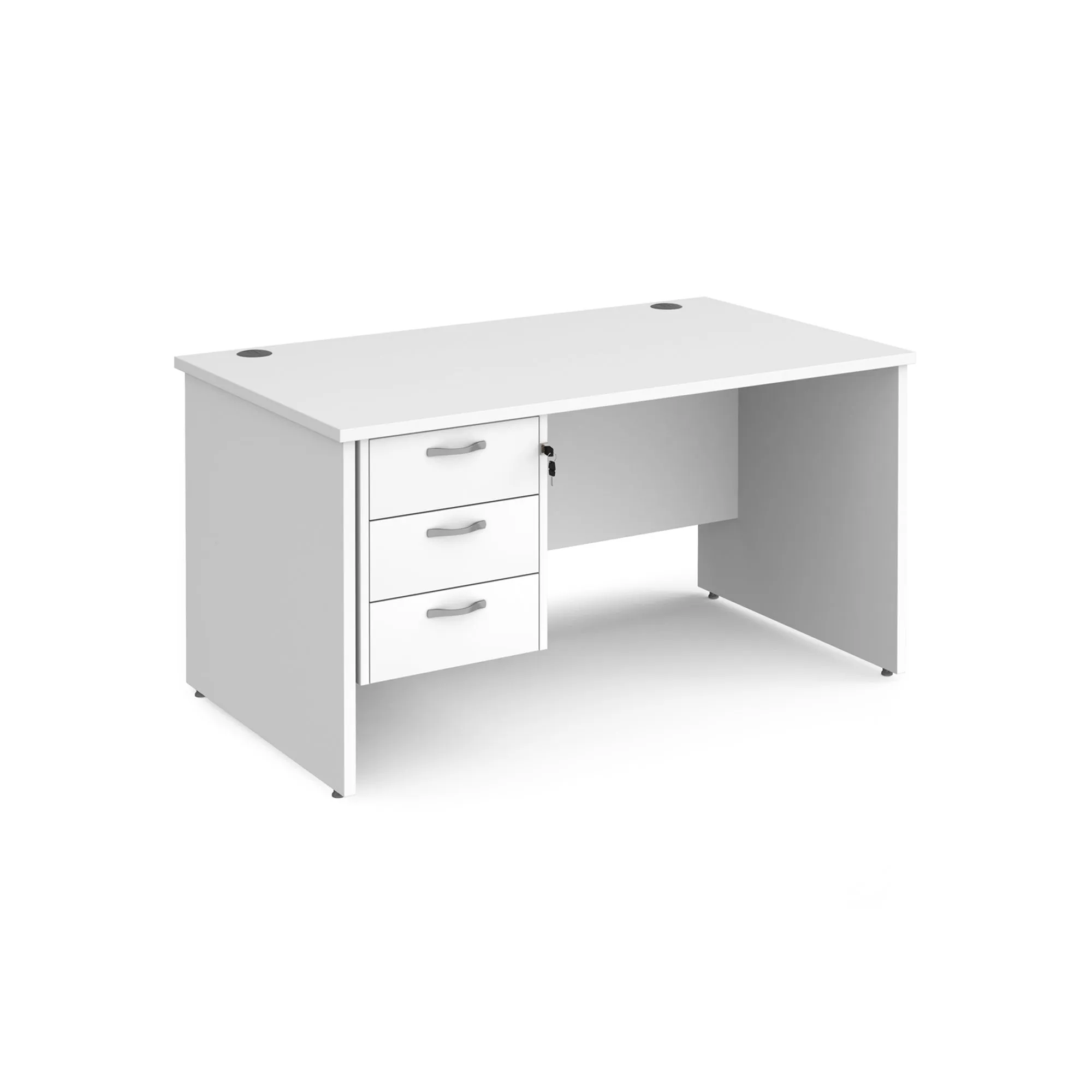 Maestro 25 panel leg straight desk 800 deep with 3 drawer pedestal