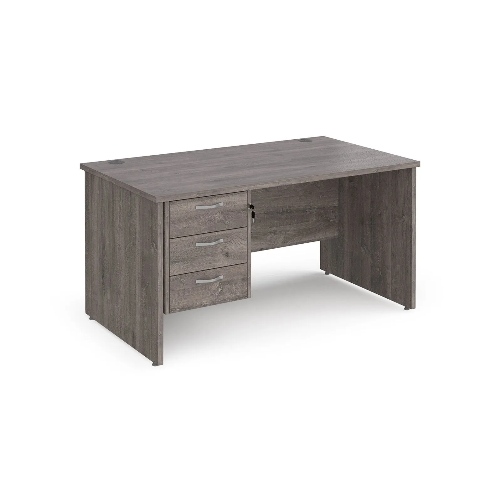 Maestro 25 panel leg straight desk 800 deep with 3 drawer pedestal