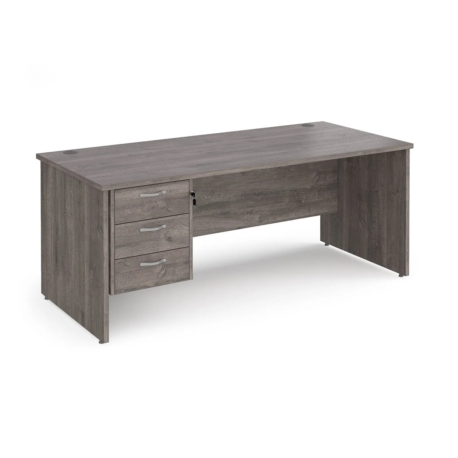 Maestro 25 panel leg straight desk 800 deep with 3 drawer pedestal
