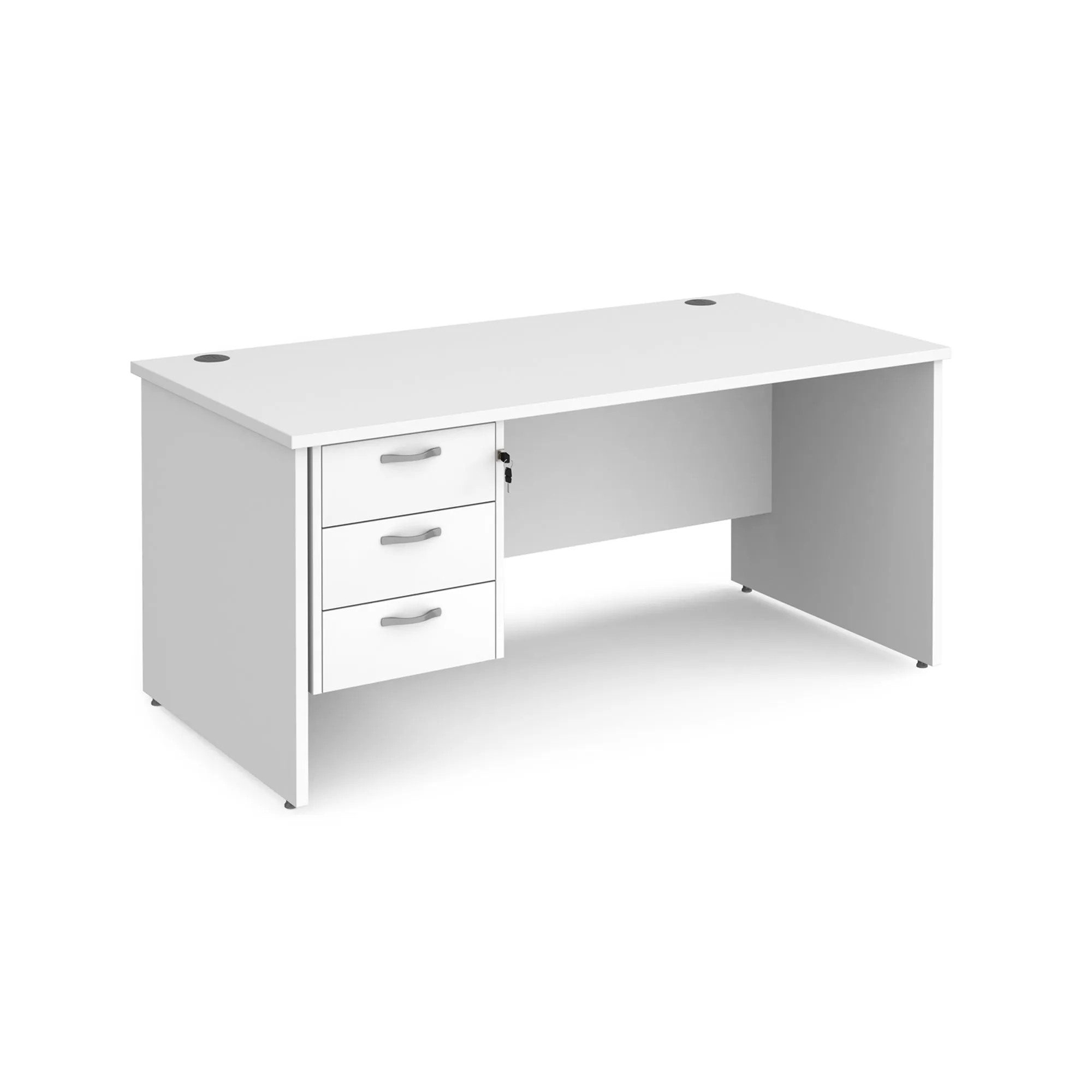 Maestro 25 panel leg straight desk 800 deep with 3 drawer pedestal