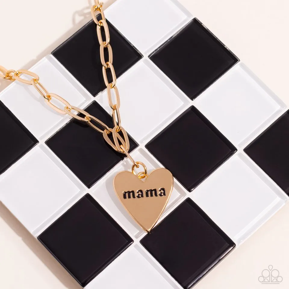Paparazzi Necklace ~ Mama Cant Buy You Love - Gold