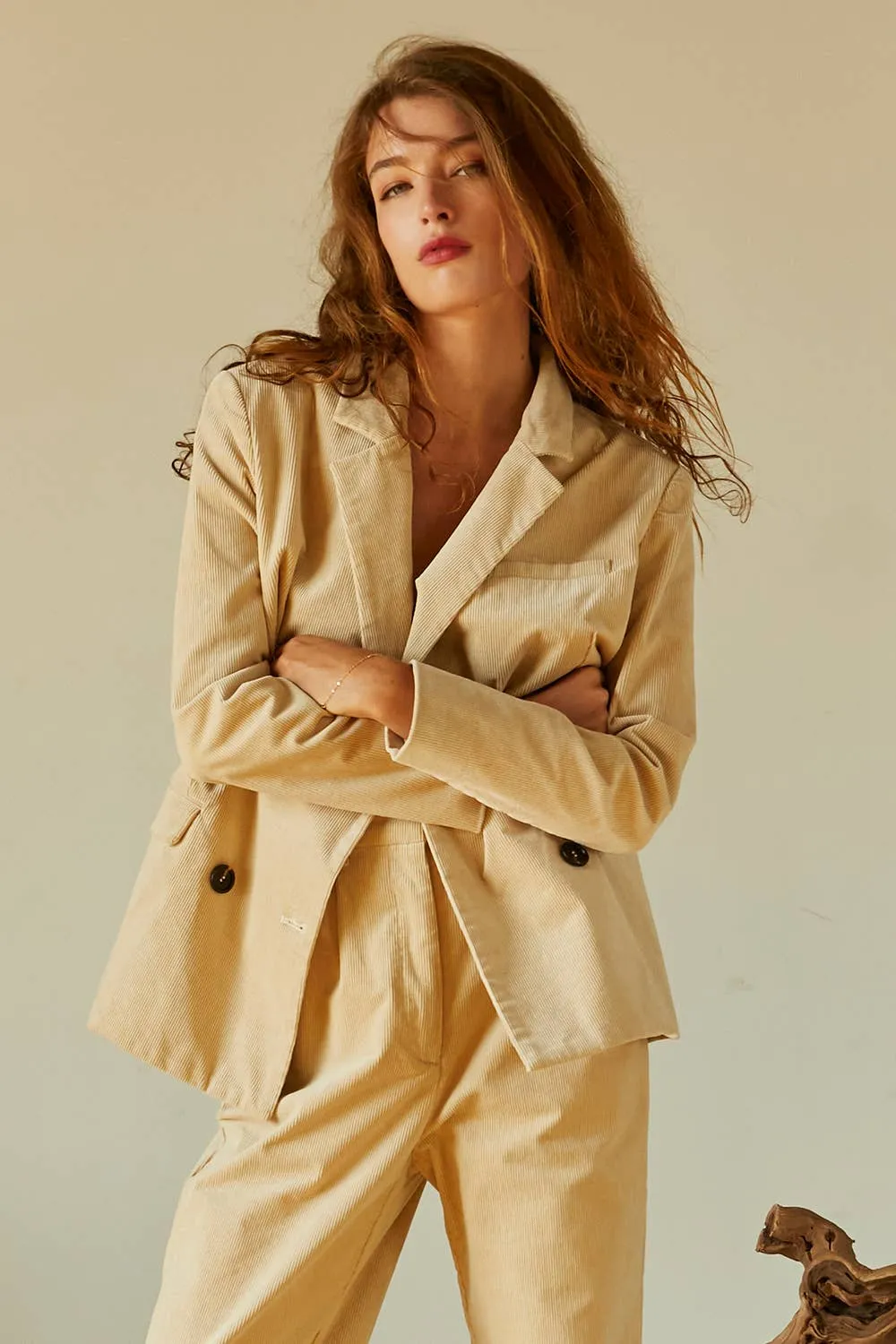 Pierre Corduroy Double Breasted Blazer by Crescent