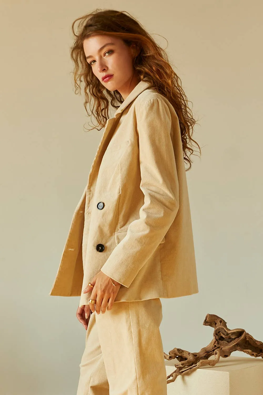Pierre Corduroy Double Breasted Blazer by Crescent