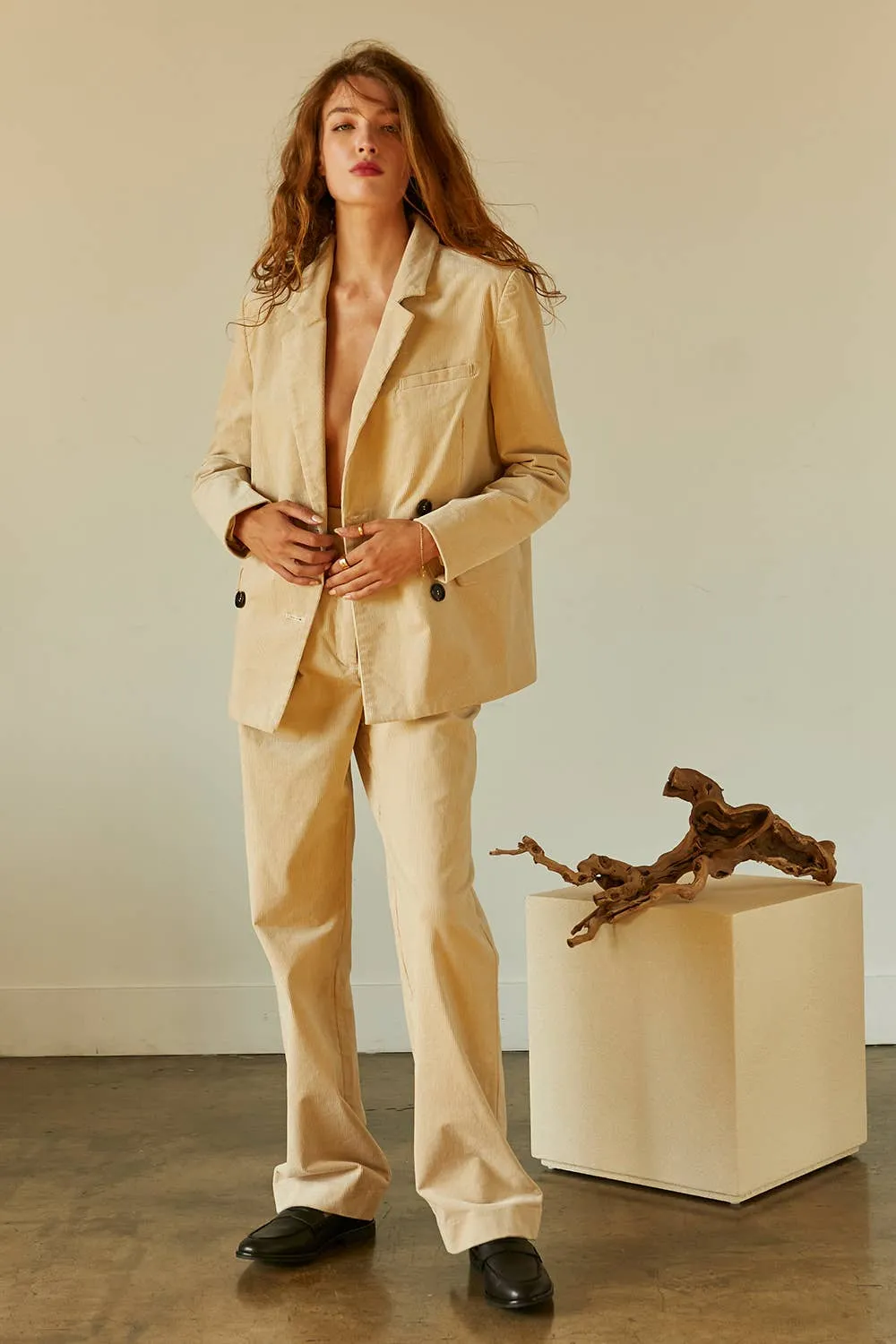 Pierre Corduroy Double Breasted Blazer by Crescent