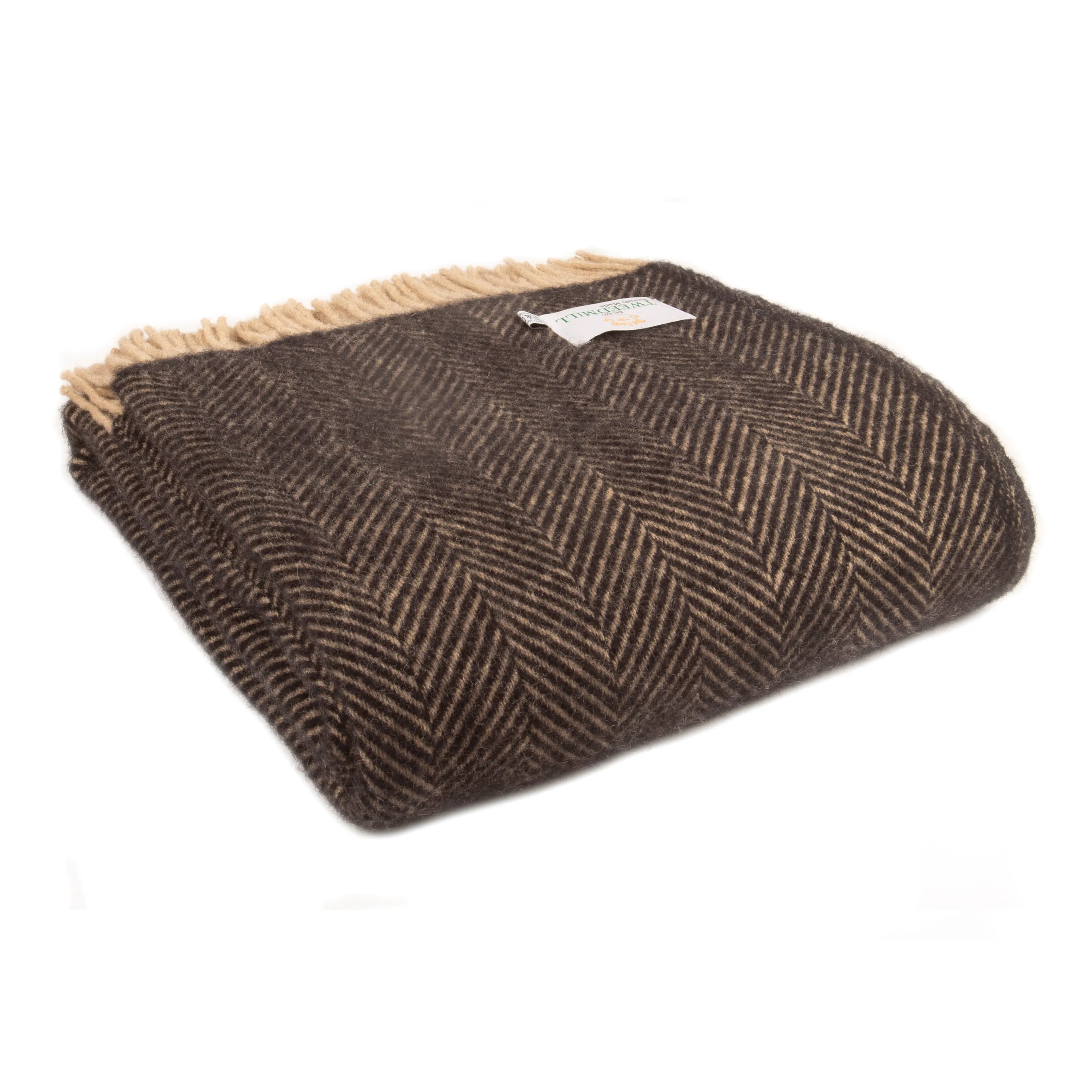 Pure Wool Herringbone Armchair Throw