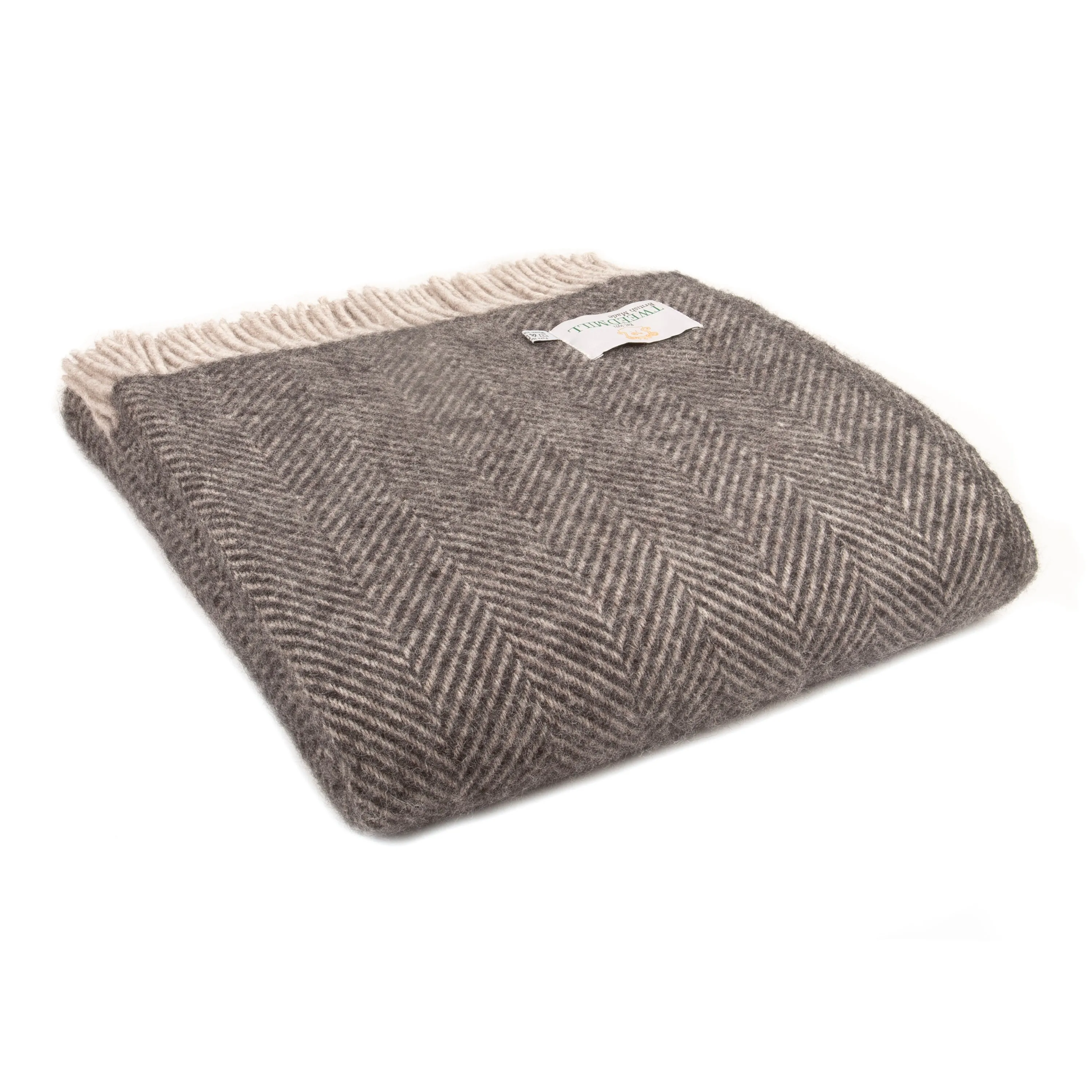 Pure Wool Herringbone Armchair Throw