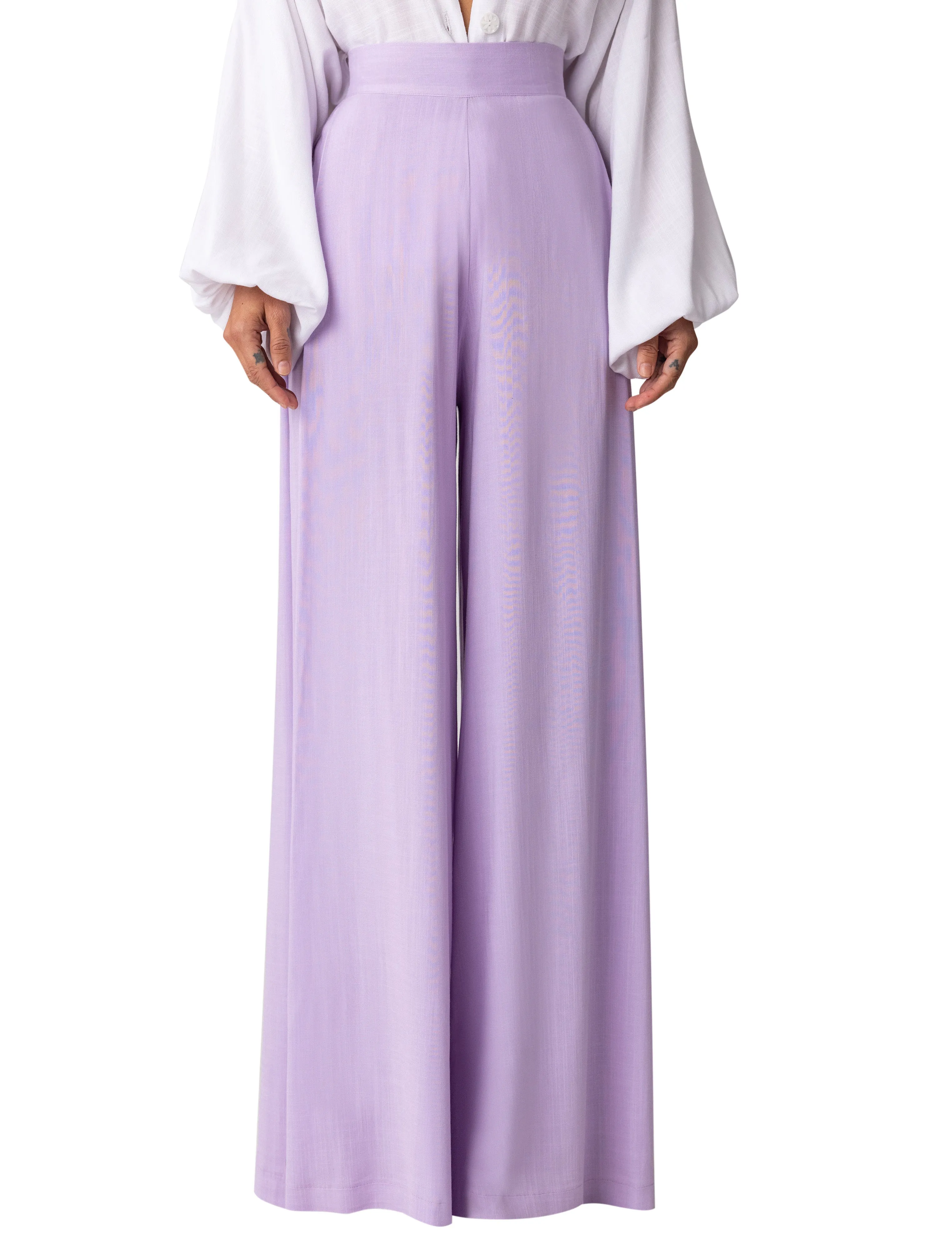 "Salvia" Lilac Wide Leg Pants
