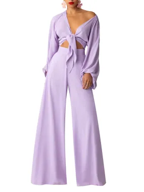 "Salvia" Lilac Wide Leg Pants