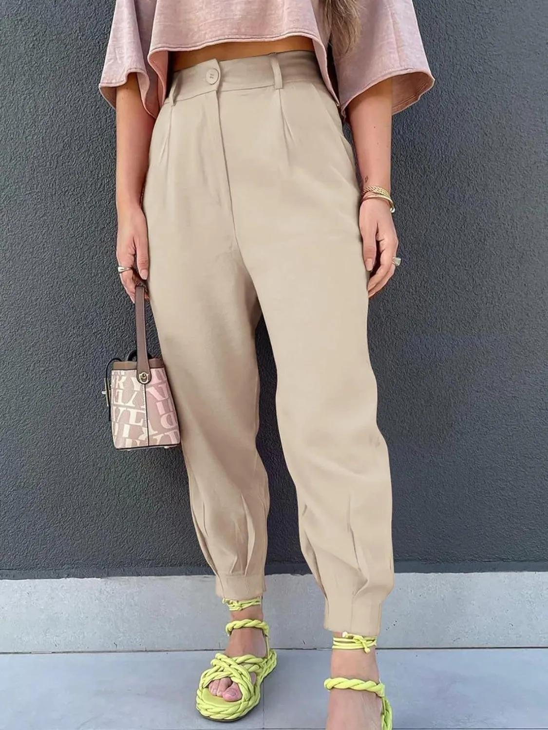 "School Daze" High Waist Cropped Pants