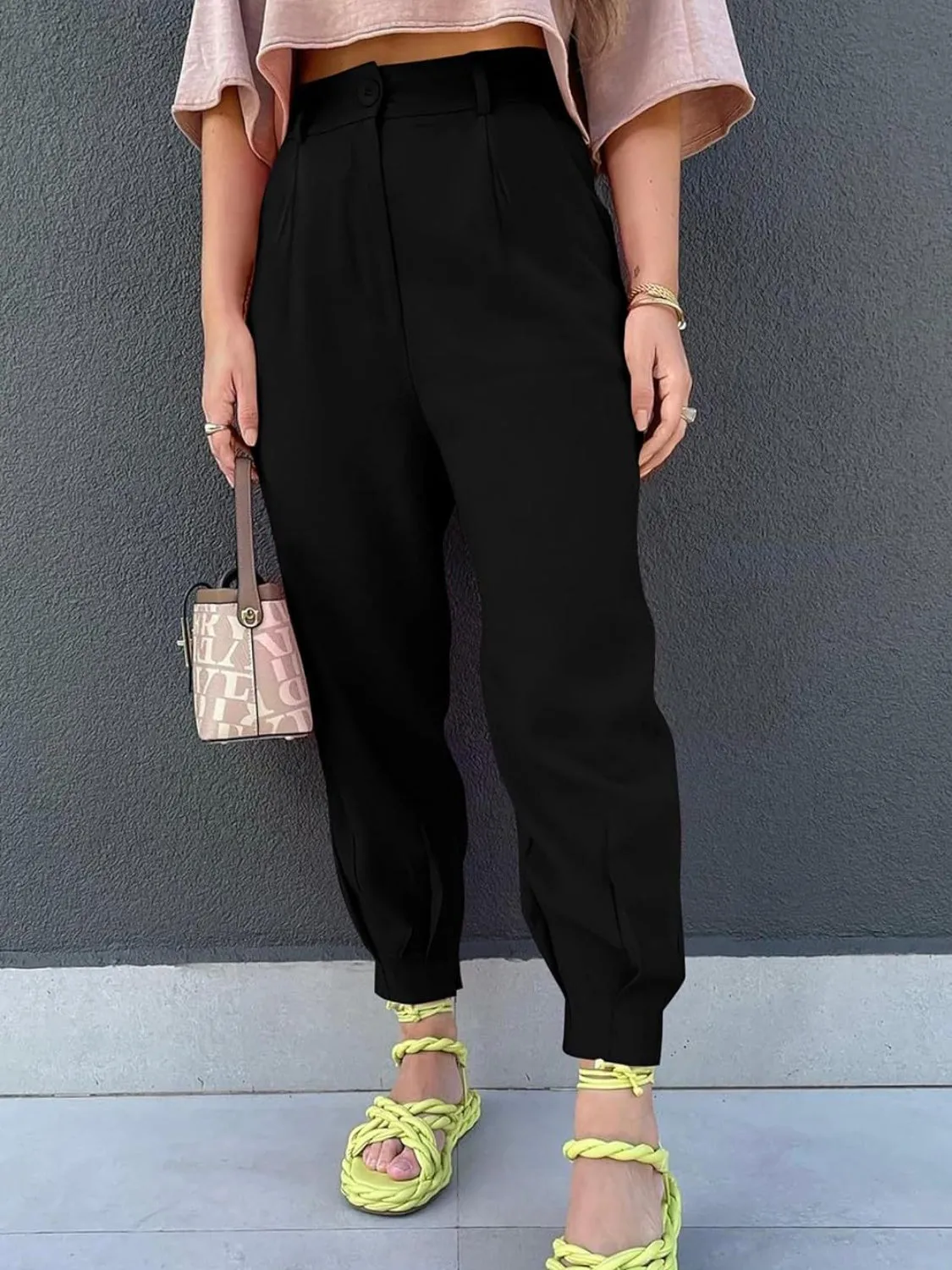 "School Daze" High Waist Cropped Pants