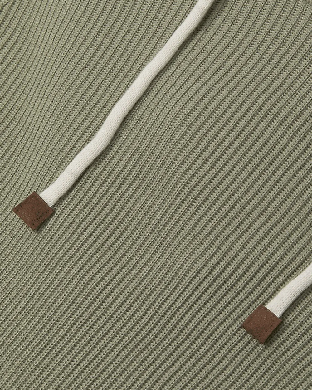 Sage Green Ribbed Cotton Hooded Sweater