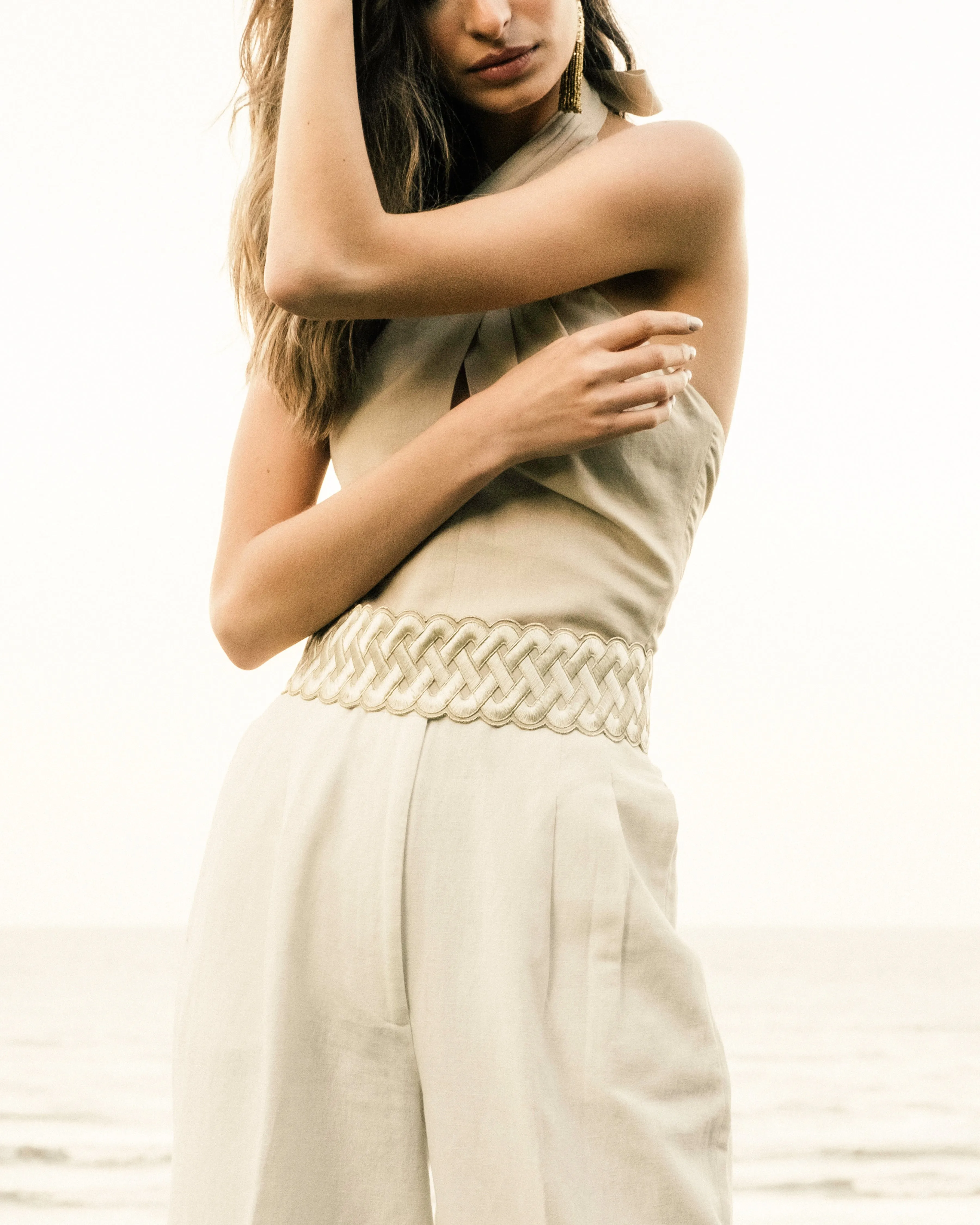 Sand Gisou Belt - Gold & Ivory