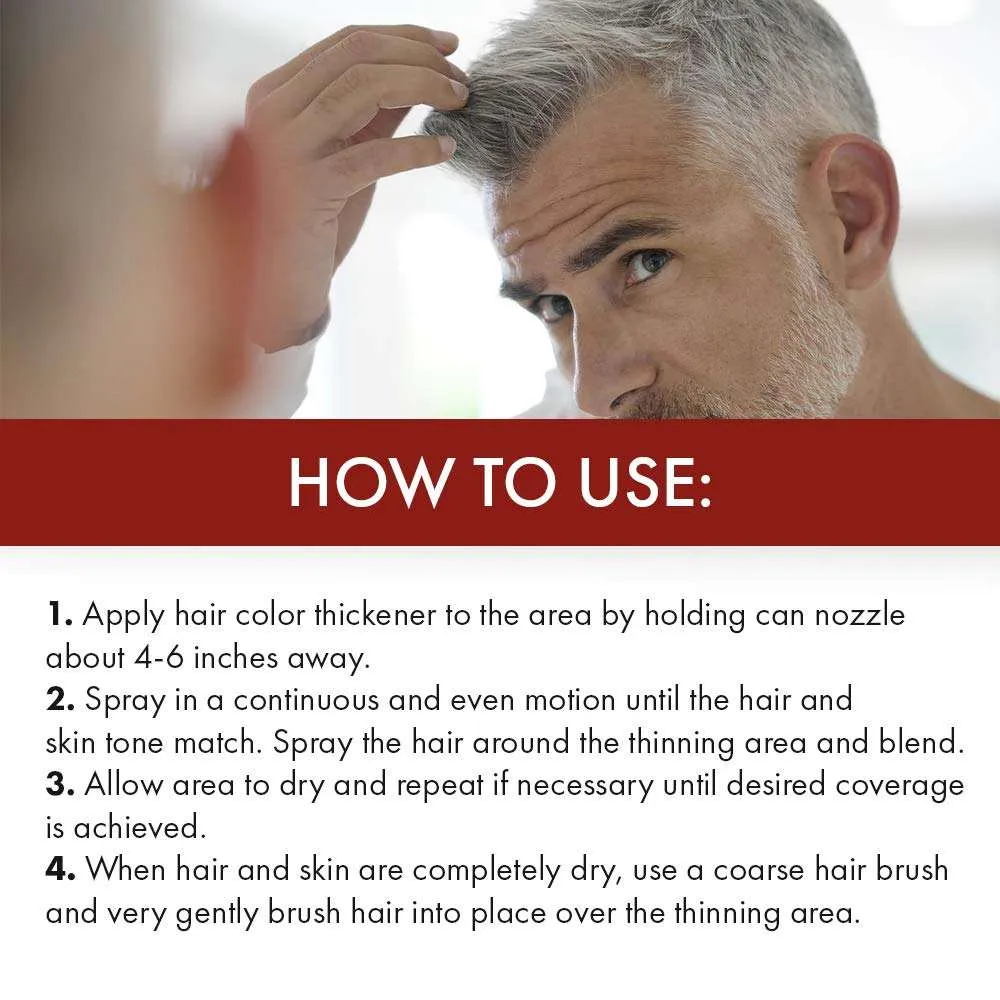Silver Gray Spray-On Hair Thickener
