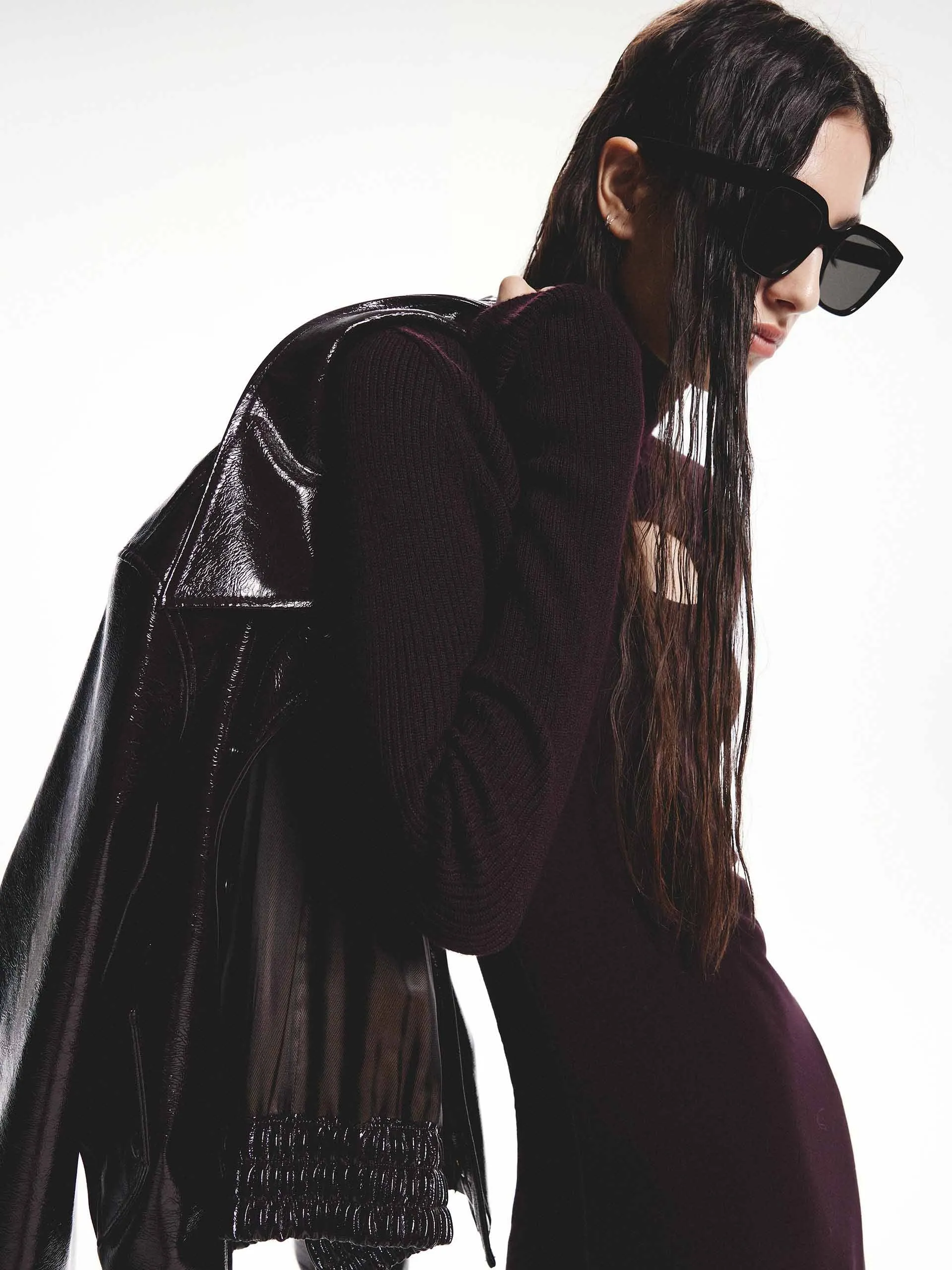 Snap Button Leather Jacket