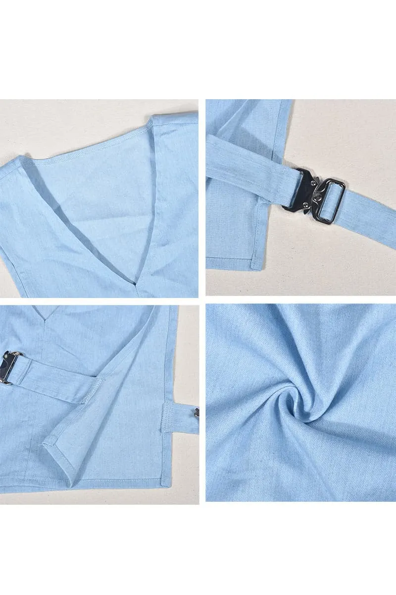 TC282 Denim Vest Crop Top