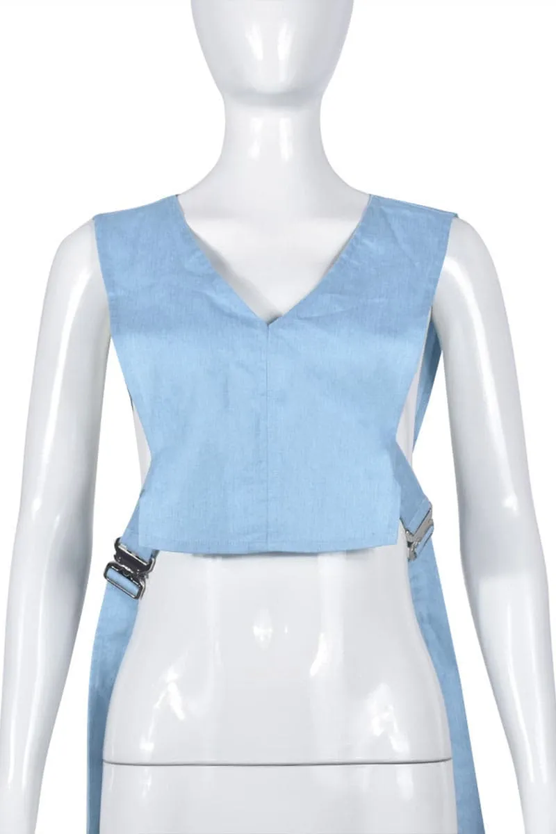 TC282 Denim Vest Crop Top