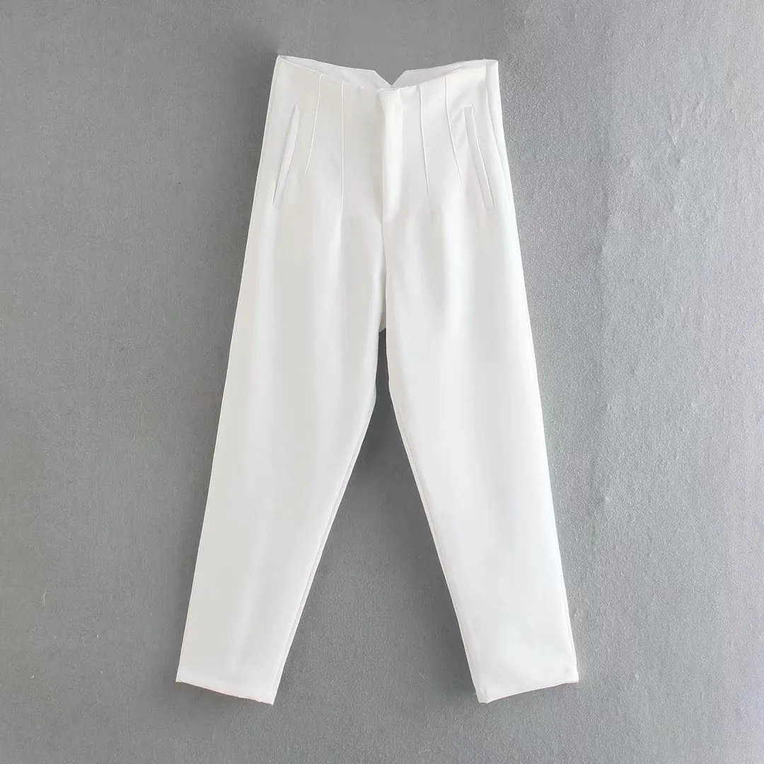 Trend4us Women’s High-Waisted Tapered Trousers